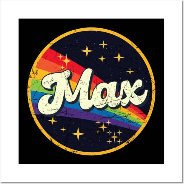 Max // Rainbow In Space Vintage Grunge-Style Wall Art by LMW Art